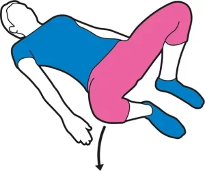 External hip rotation (lying)