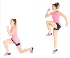 Reverse Lunge to Knee-Up Jump