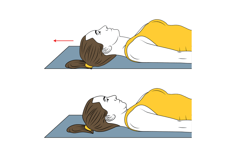 supine head retraction