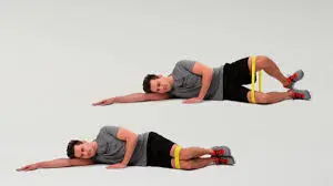 Clamshell exercise with a resistance band