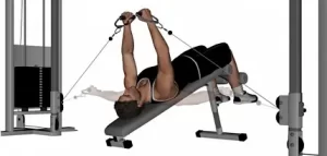 Decline cable dip exercise