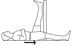 Hamstring stretch on wall