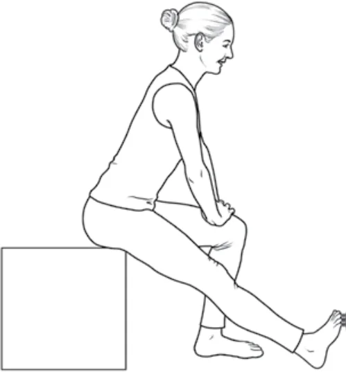 Hamstring stretches while seated in chair