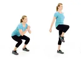 Squat with a knee lift
