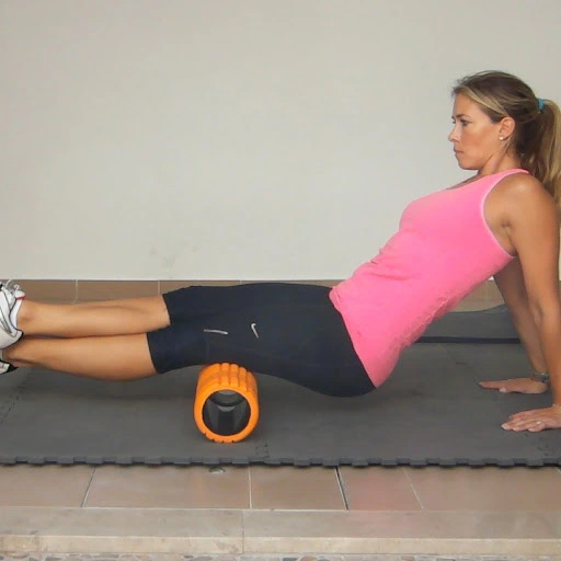 Foam roll hamstring stretch