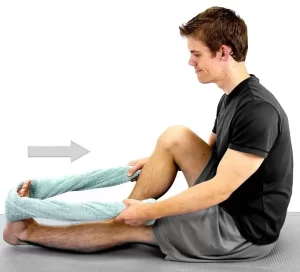 seated calf stretch