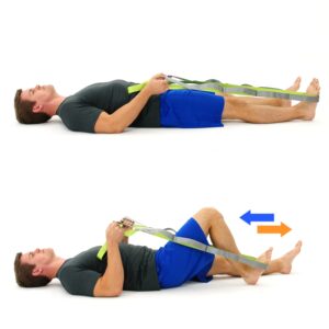 Active-assisted hip and knee flexion