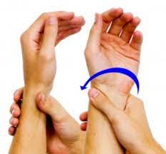 Passive supination by the patient’s other hand