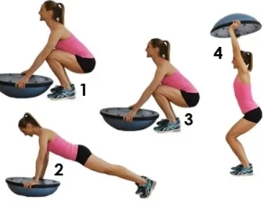 Burpee with a Bosu ball