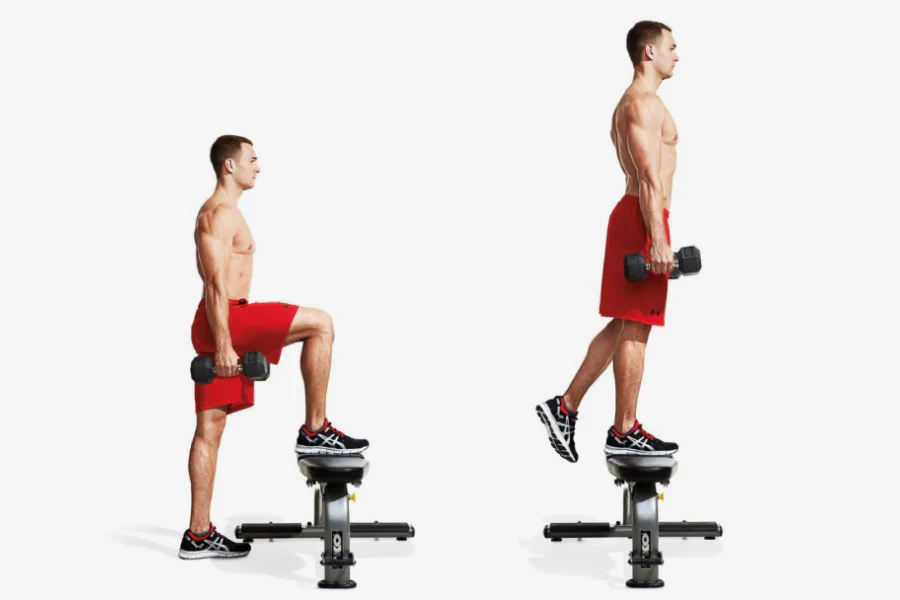 Dumbbell step-ups