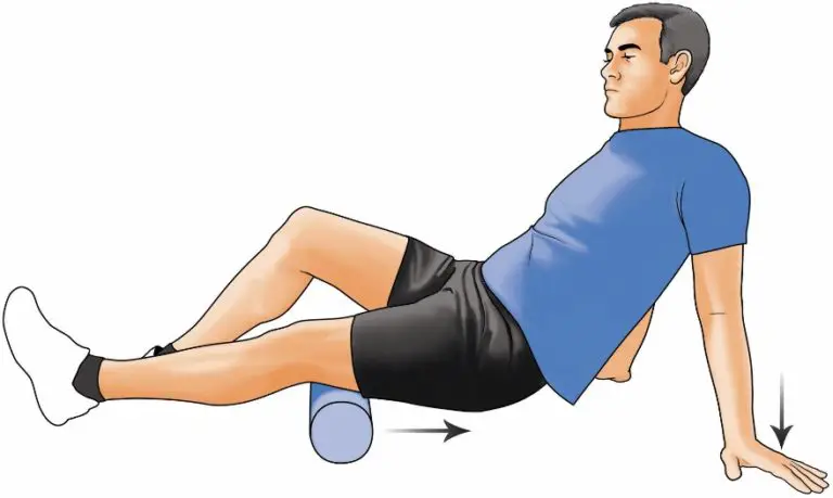 Foam roller exercise for hamstring muscle