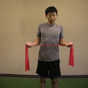 Eccentric shoulder external rotation