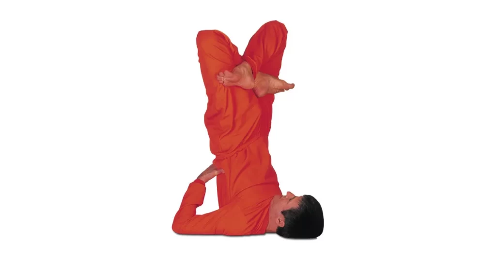 Urdhva padmasana in Sarvangasana