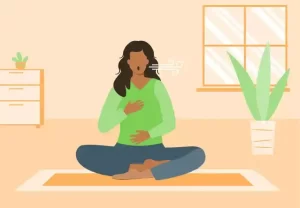 Diaphragmatic breathing in sitting