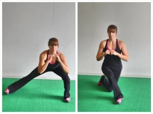 Side curtsy lunges