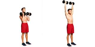 Standing overhead dumbbell presses