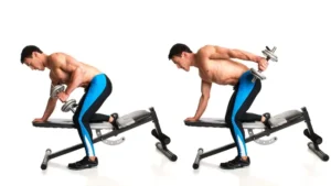 Tricep kickbacks on the bench