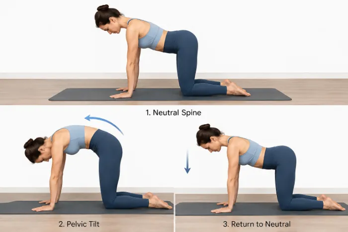 Pelvic tilts on hands and knees