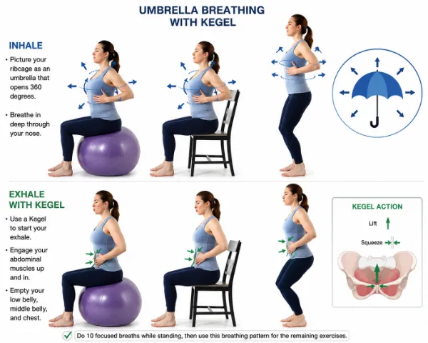 Umbrella breathing with Kegel