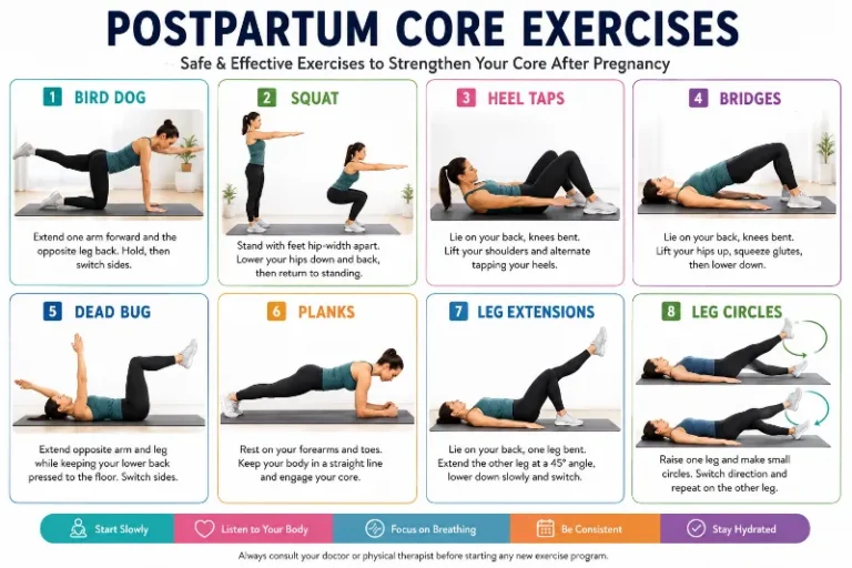 postpartum core strenghening exercises