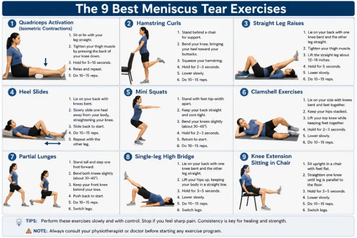 the 9 best meniscus tear exercises