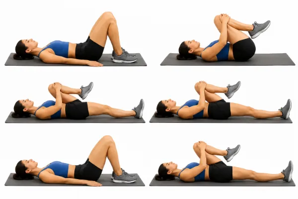 Back-lying hip flexor stretch
