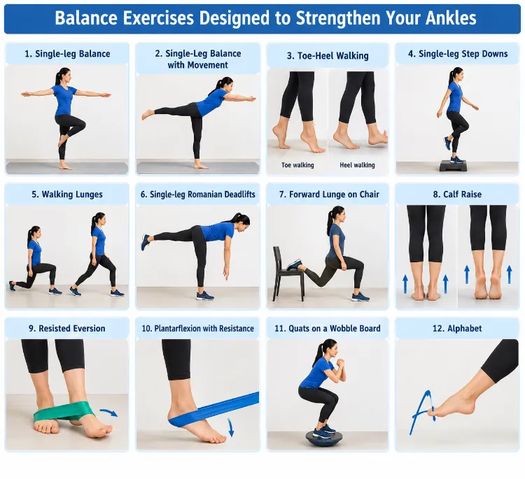 balance exercises for weak ankle