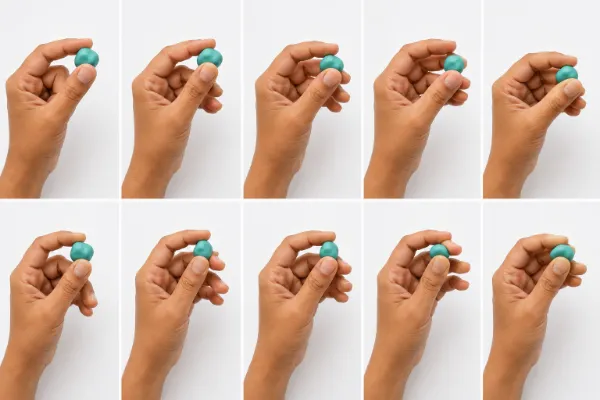 thumb flexion with putty