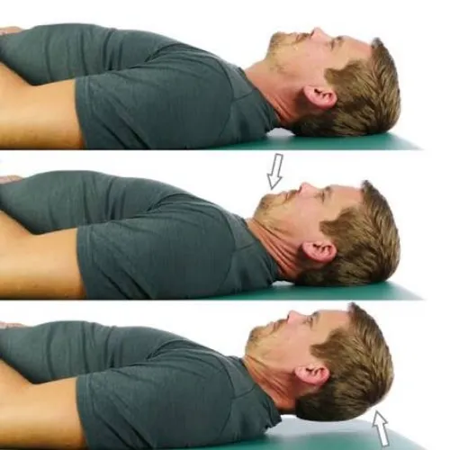 chin tuck with head lift
