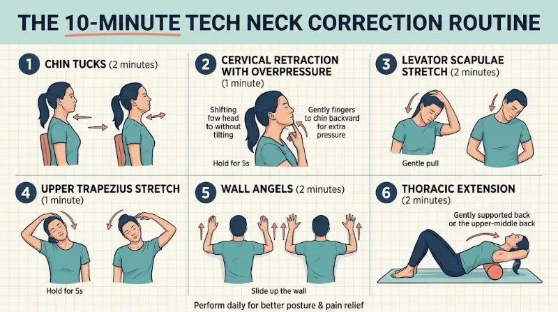 exercises for tech neck from looking down at phone