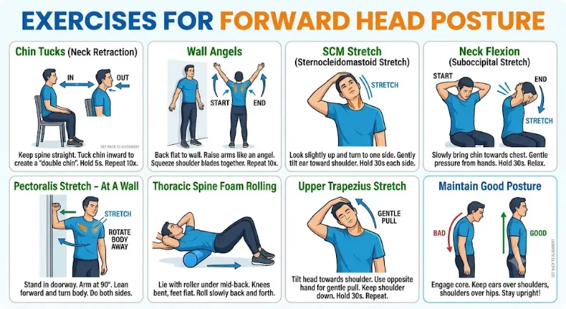 fix forward head posture exercises at home